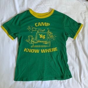 Stranger Things Camp Know Where Ringer Tee Small